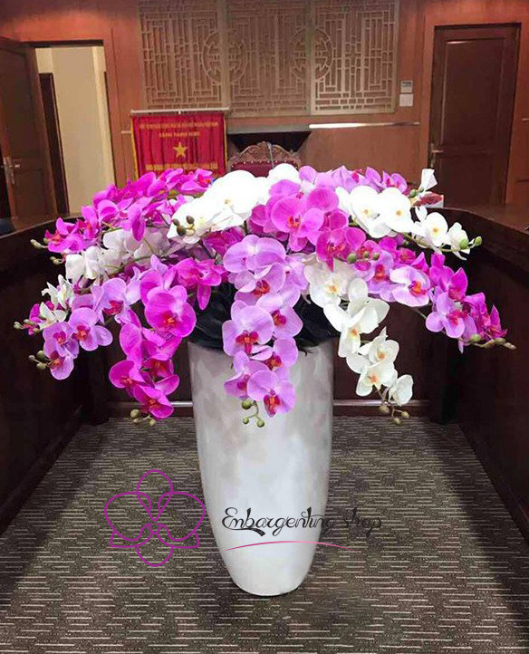 Hoa lan hồ điệp là một loài hoa cao cấp tượng trưng cho sự thanh lịch, giản dị và tinh tế. Với hoa lan hồ điệp tươi đẹp, bạn có thể trang trí phòng họp theo phong cách sang trọng và sành điệu, dành cho những buổi họp quan trọng và đánh giá cao.